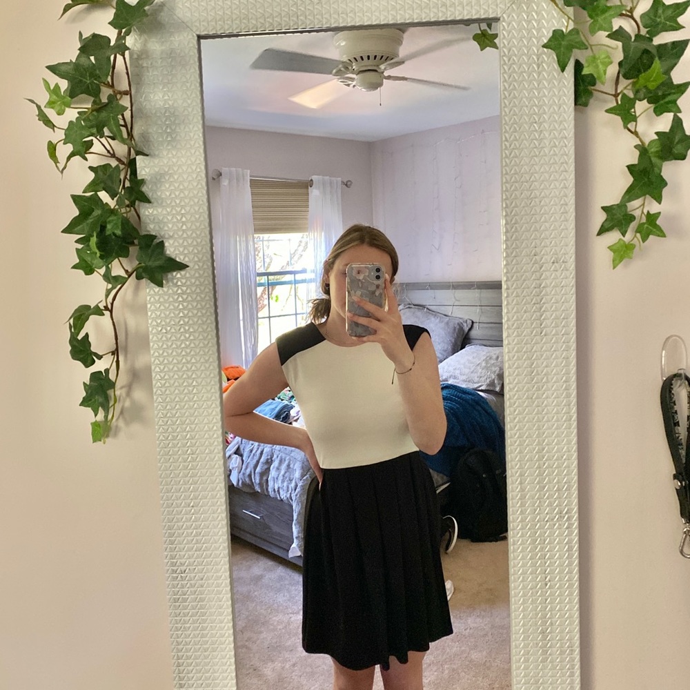 black/white dress